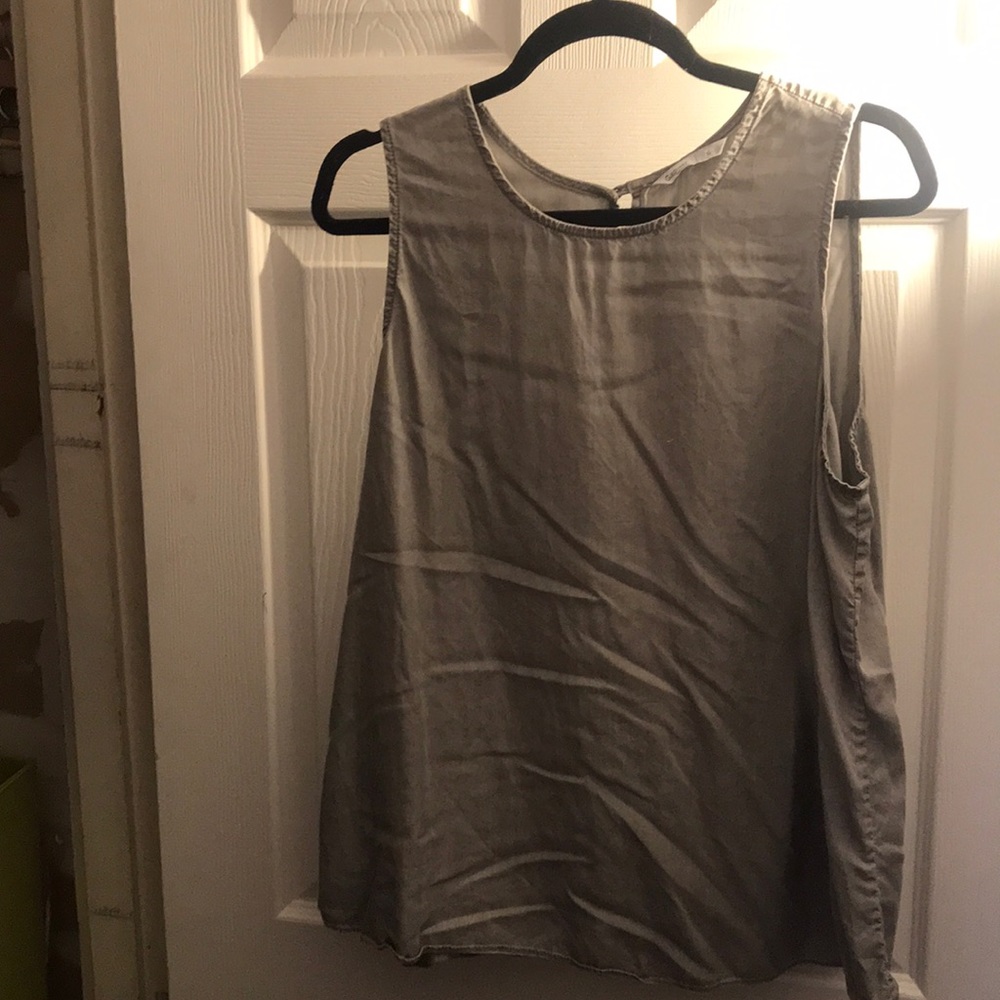 Grey linen tank